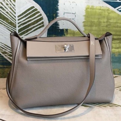 Hermes 24/24 29 Bag In Gris Asphalt Clemence Calfskin