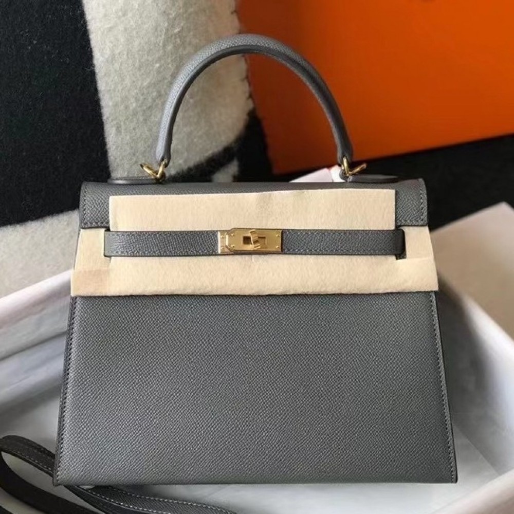 Hermes Ardoise Epsom Kelly 25cm Sellier Bag GHW