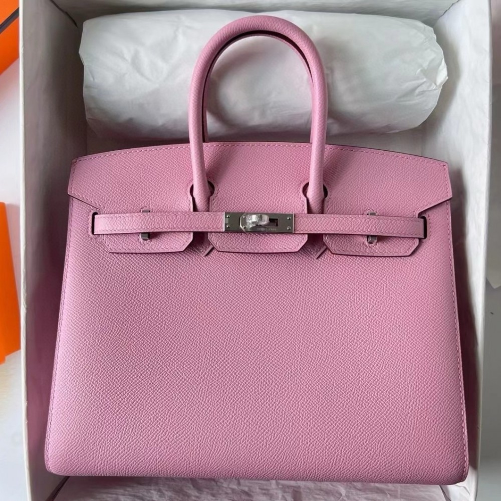 Hermes Birkin 25 Sellier Handmade Bag In Rose Confetti Epsom Calfskin