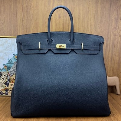 Hermes Birkin HAC 50 Handmade Bag in Black Clemence Leather