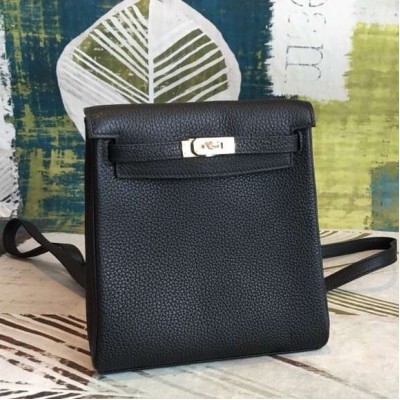 Hermes Black Clemence Kelly Ado PM Backpack