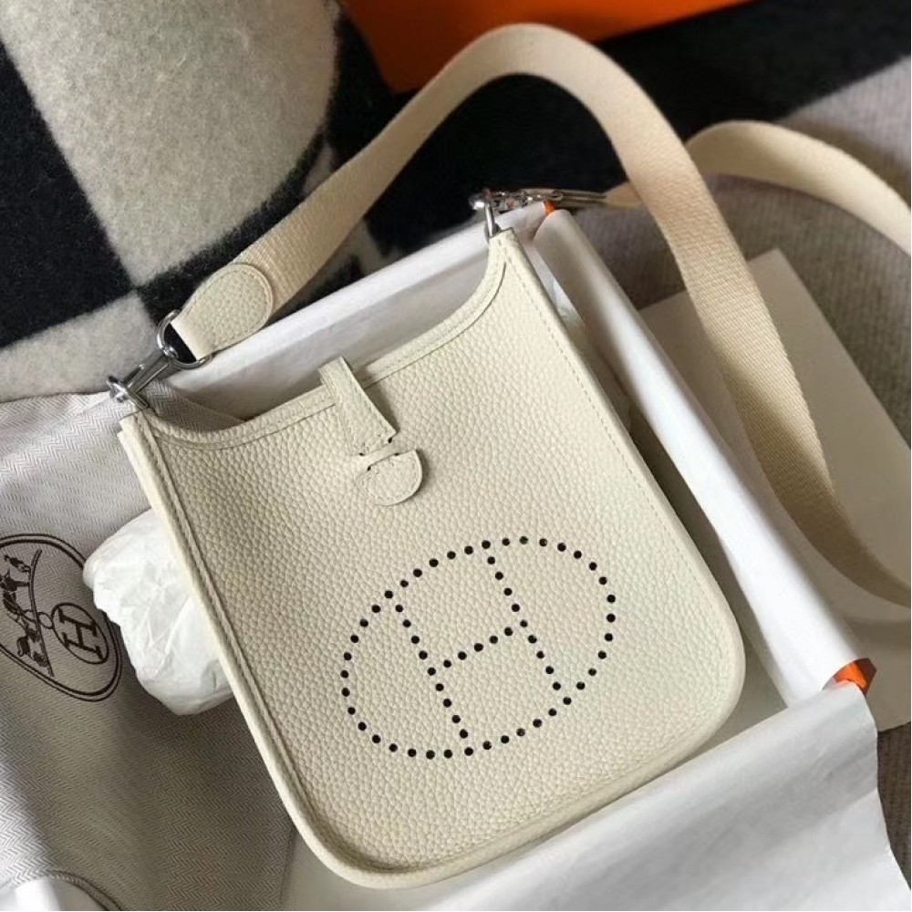 Hermes Evelyne III TPM Bag In Beton Clemence Leather