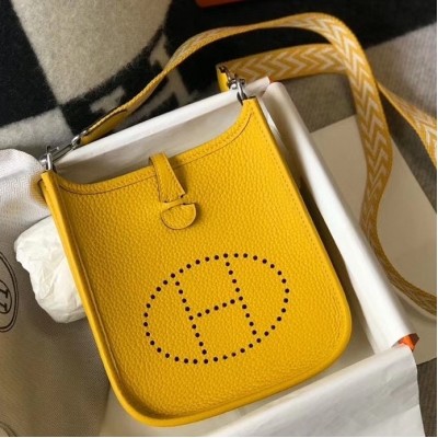 Hermes Evelyne III TPM Bag In Yellow Clemence Leather