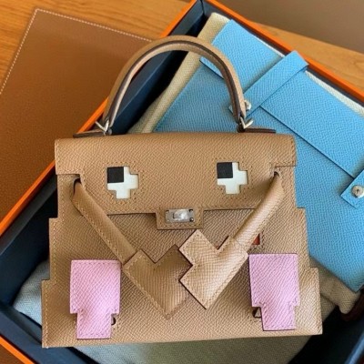 Hermes Kelly Doll Picto Bag in Chai Epsom Calfskin