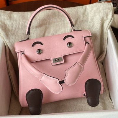 Hermes Kelly Doll Quelle Idole Bag in Rose Sakura Swift Calfskin