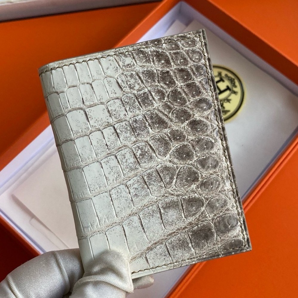 Hermes MC2 Euclide Card Holder in Himalaya Niloticus Crocodile Skin