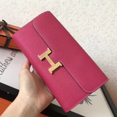 Hermes Peach Epsom Constance Long Wallet