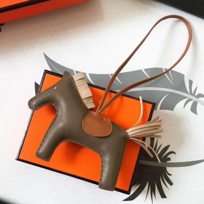 Hermes Rodeo Horse Bag Charm In Taupe/Camarel/Beige Leather